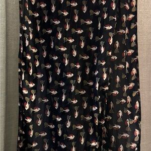 Stylish Black Fish Pattern Scarf